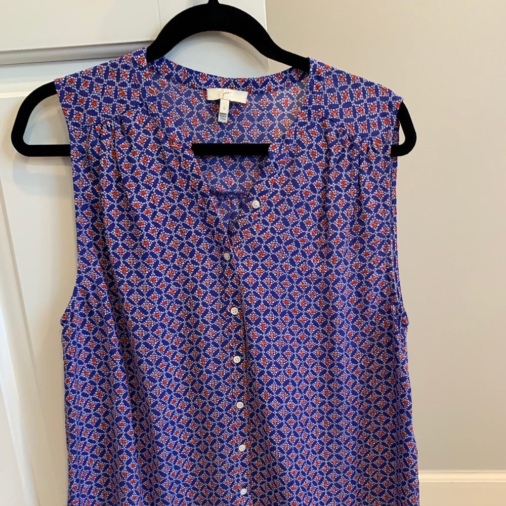 Joie 100% Silk Button Down V-Neck Tank Cami Top